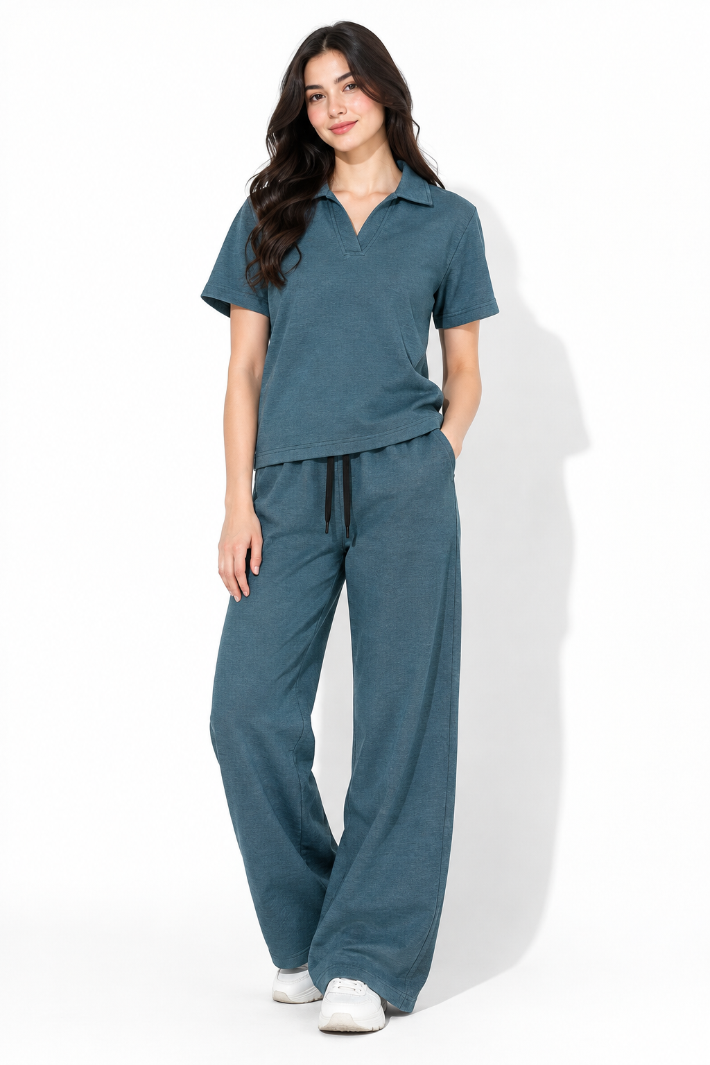 Women’s Blue Textured Cord Set