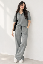 Women’s Gray Textured Cord Set