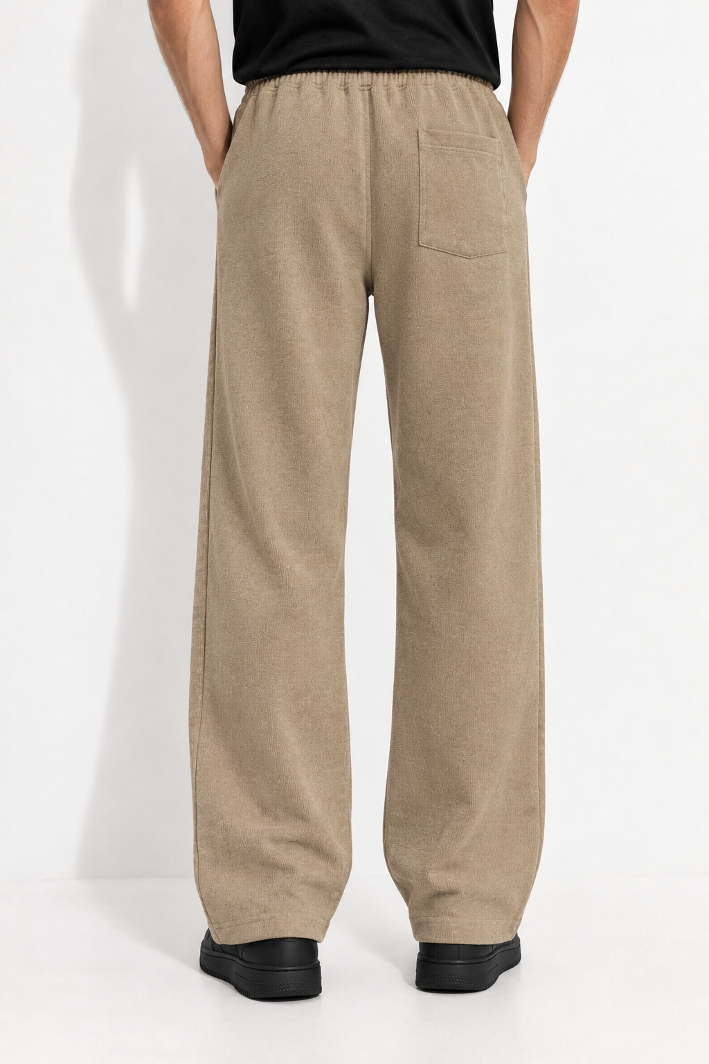 HUMUS Relaxed Fit Textured Wide-Leg Sweatpants