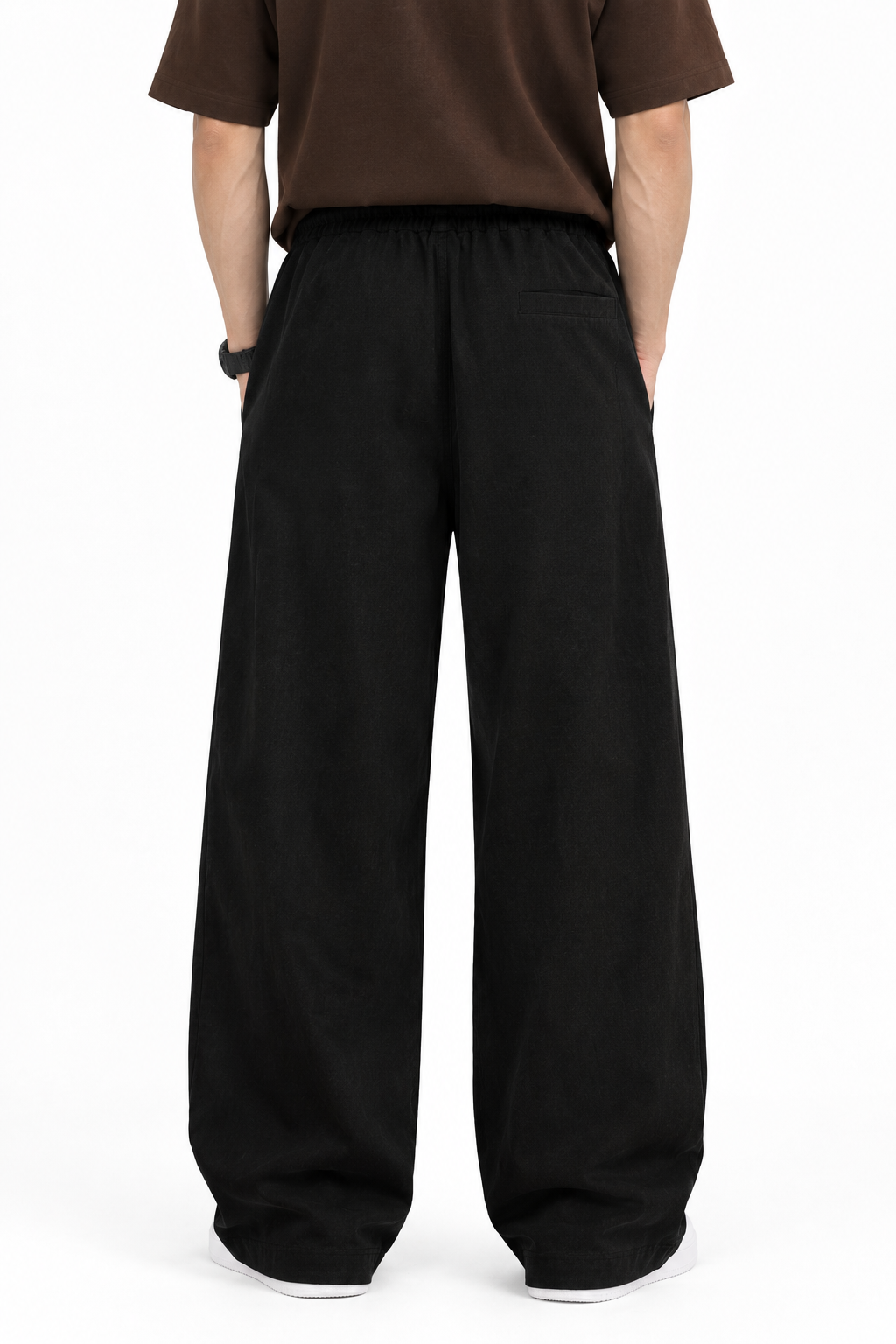 Men’s Black Relaxed Fit Micro Drawstring Trouser