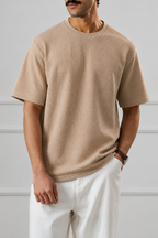 Signature Popcorn Desert Sand Knit Tee