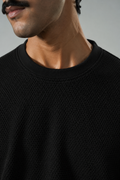 Signature Popcorn Black Knit Tee