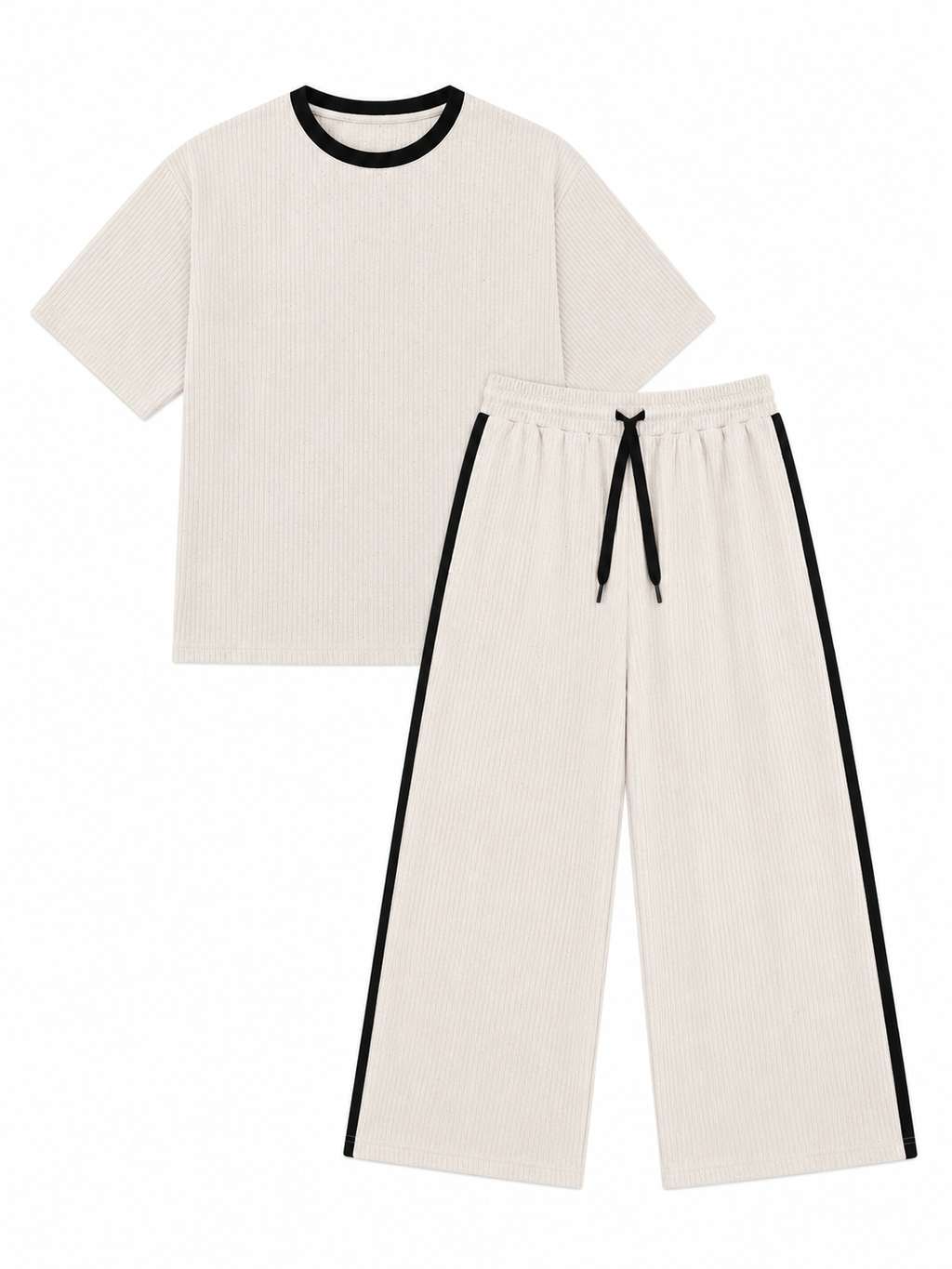 Classic Ivory Black Stripe Cord Set