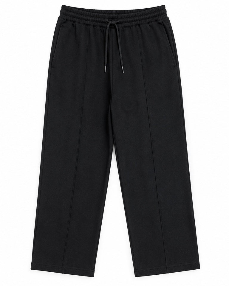 Micro Knit Oversized Trouser – Black