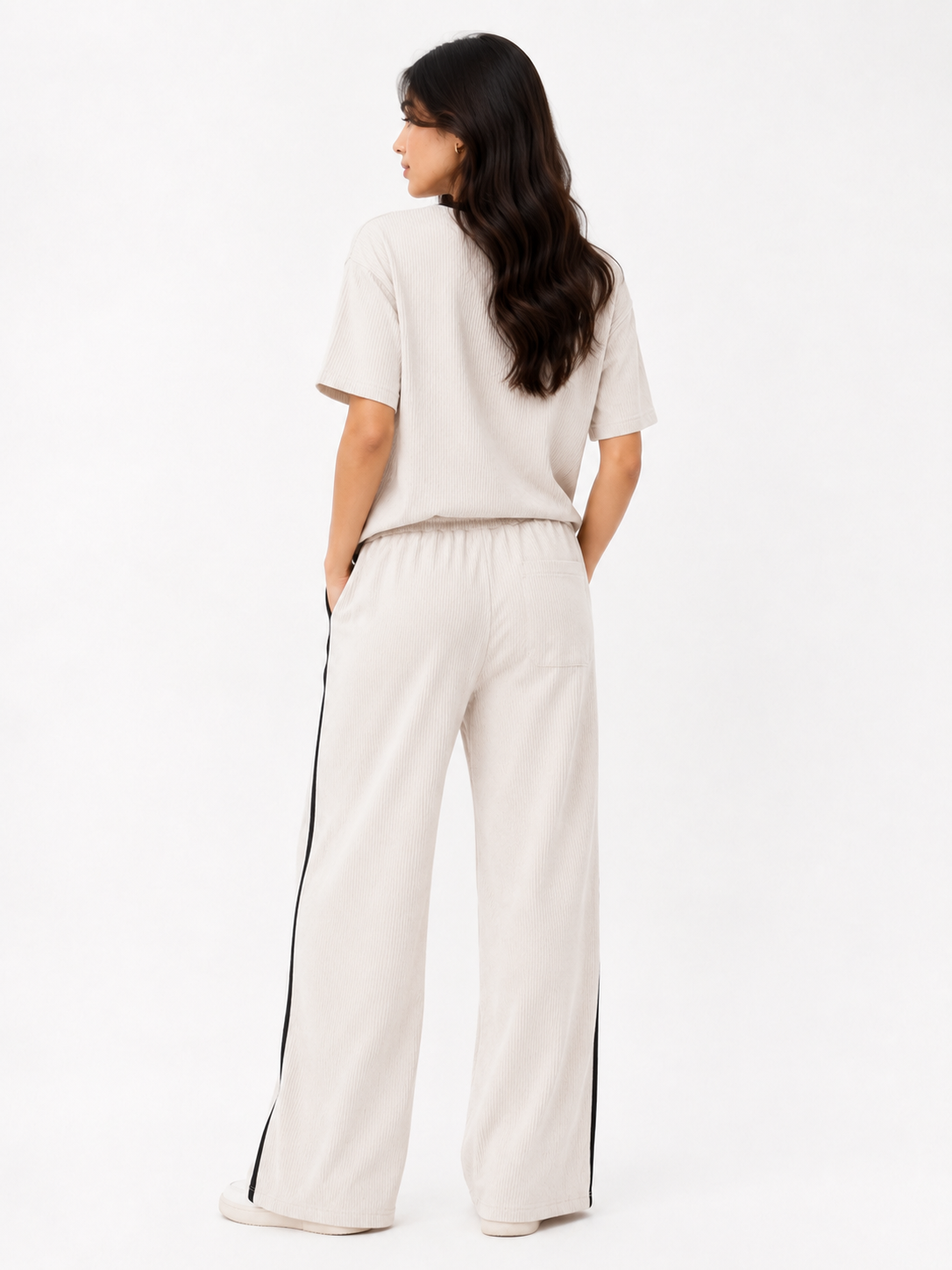 Classic Ivory Black Stripe Cord Set
