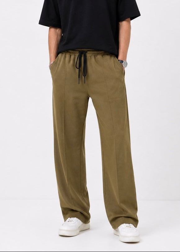 Micro Knit Oversized Trouser –  Dark Camel