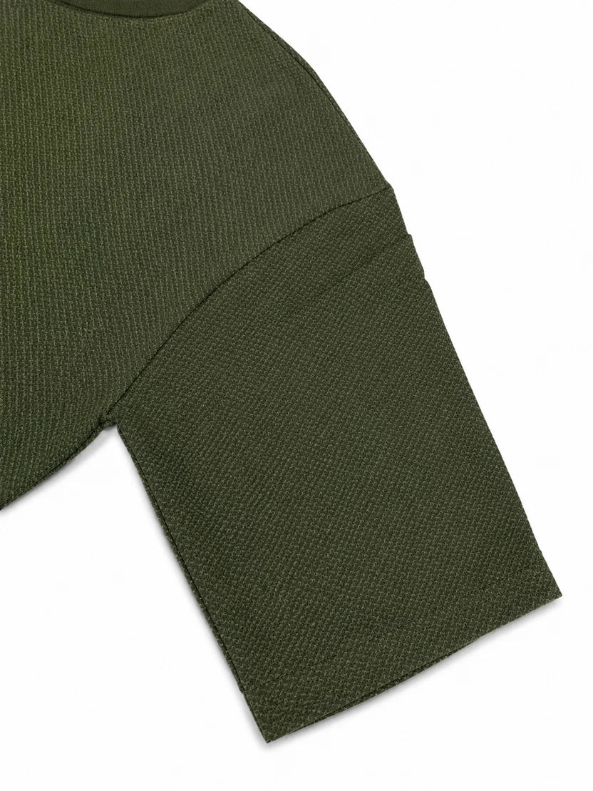 Olive Texture Knit Tee