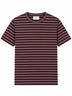 Maroon Fine Stripe Crew Neck T-Shirt