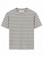 Cream Fine Stripe Crew Neck T-Shirt