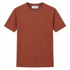 Rust Brown Textured Crew Neck T-Shirt