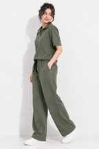 Women’s Olive Green Textured Cord Set