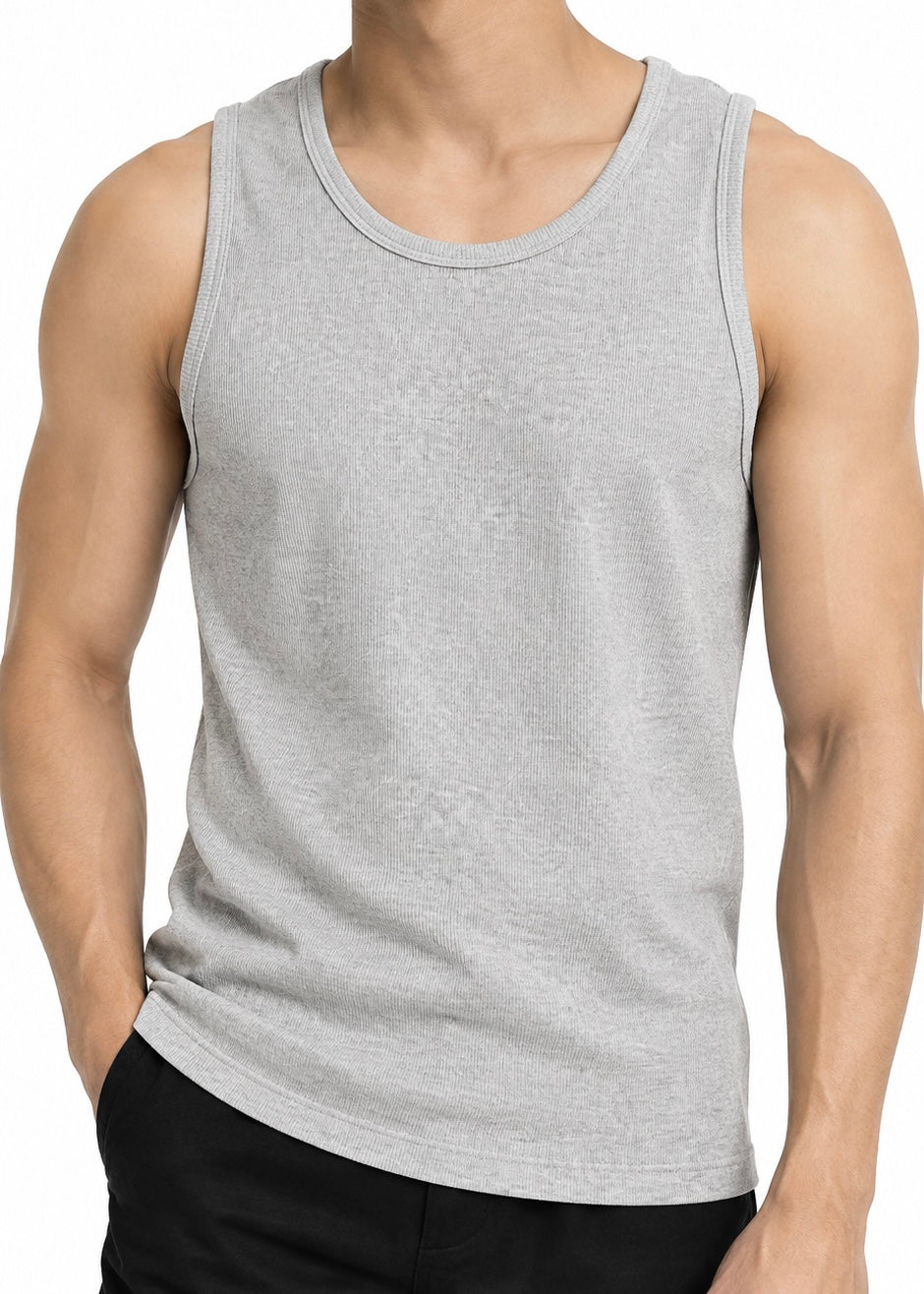 Men’s Ribbed Tank Top - Gray