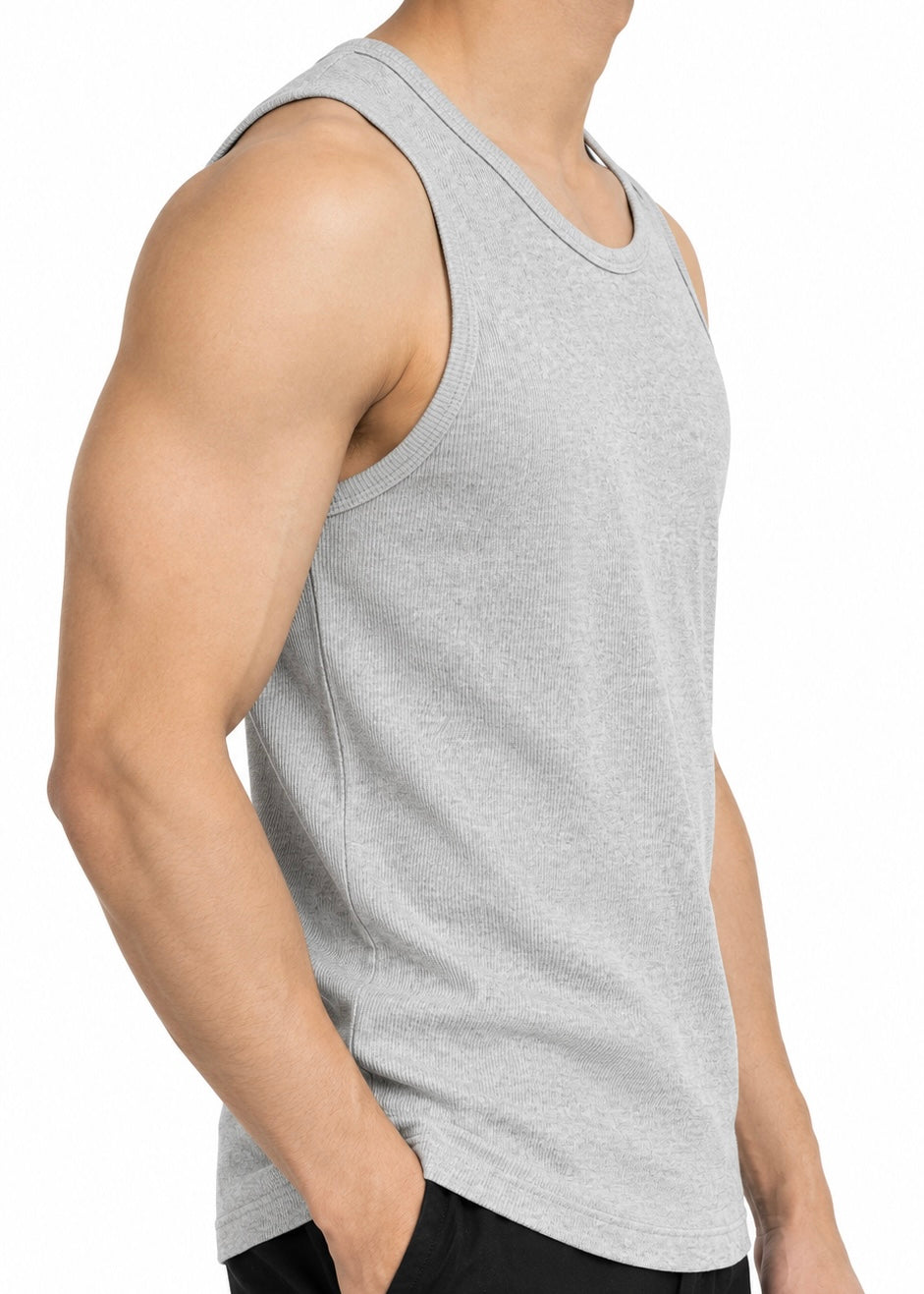 Men’s Ribbed Tank Top - Gray