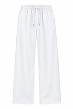 Men’s White Relaxed Fit Micro Drawstring Trouser