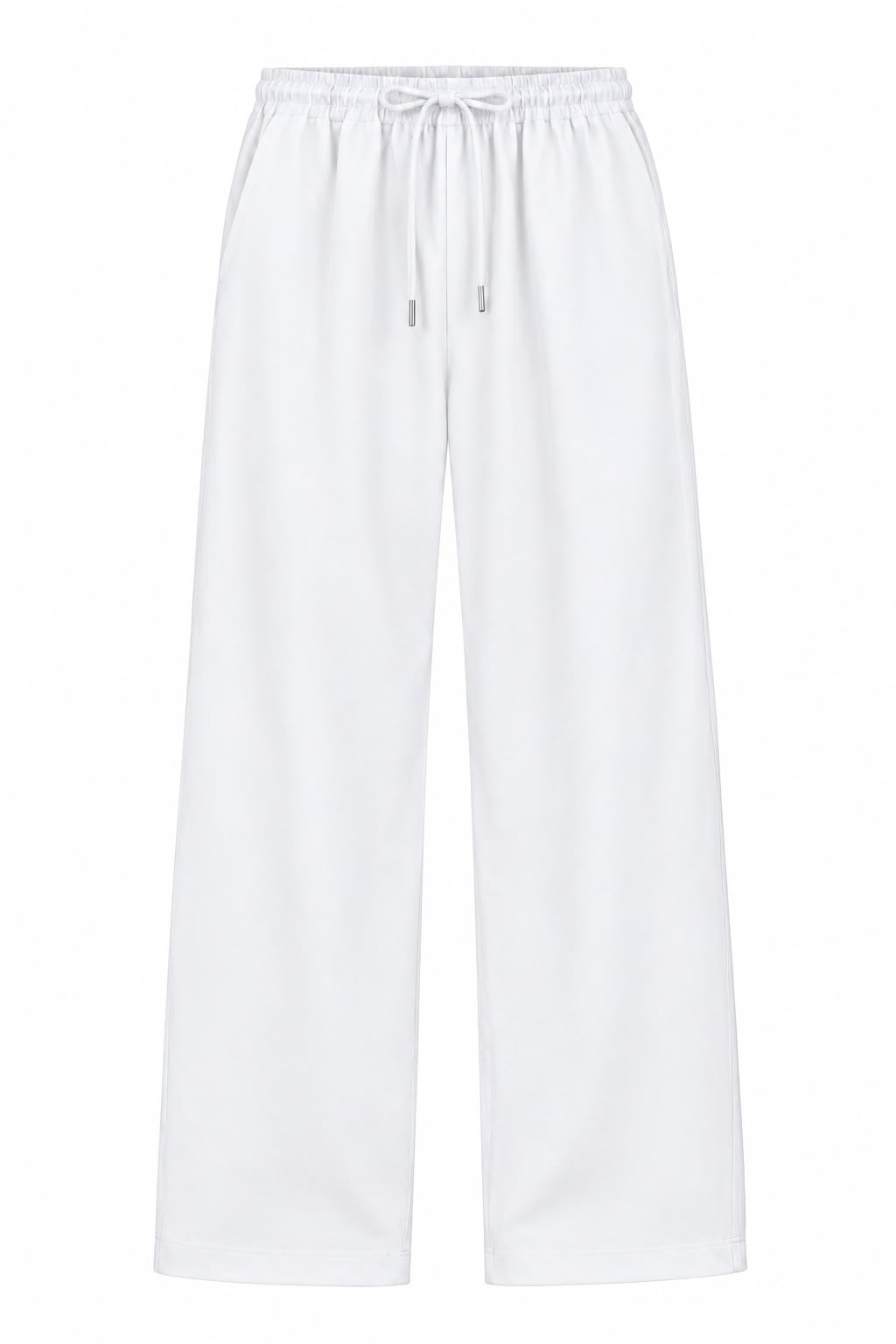 Men’s White Relaxed Fit Micro Drawstring Trouser