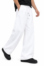 Men’s White Relaxed Fit Micro Drawstring Trouser