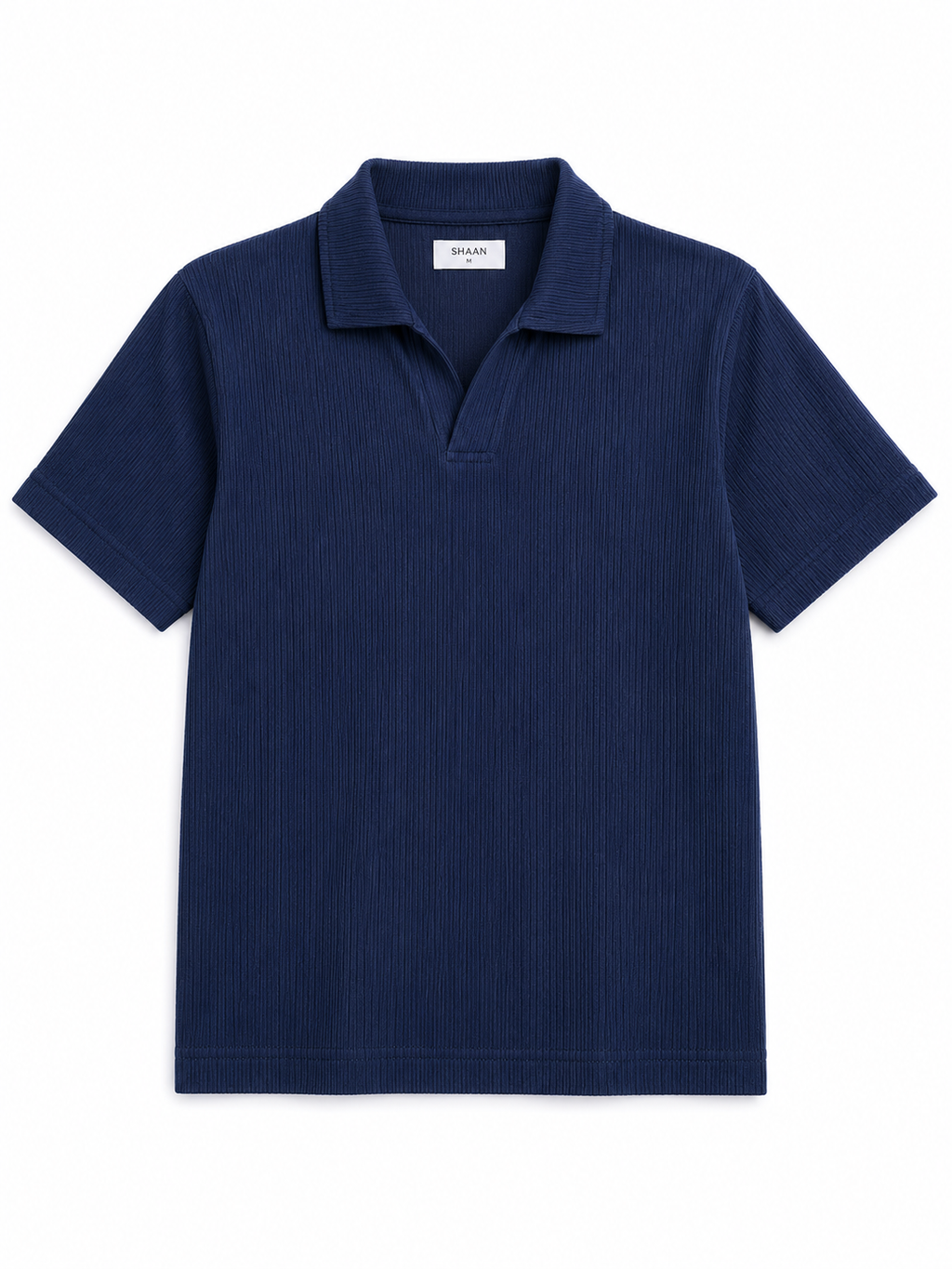 Navy Textured Knit Polo