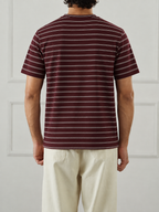 Maroon Fine Stripe Crew Neck T-Shirt